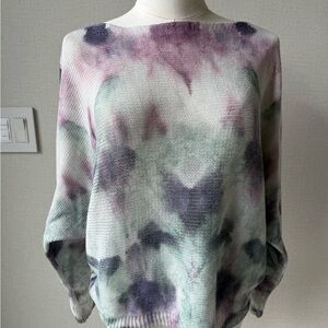 Anna Melani made in Italy Women’s Pastel Tie-Dye Knit Sweater - Purple & Mint